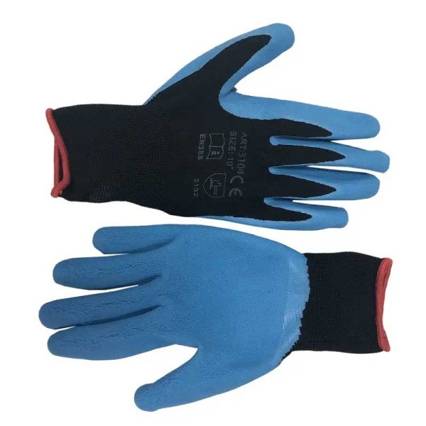 Guantes de jardinería látex azul